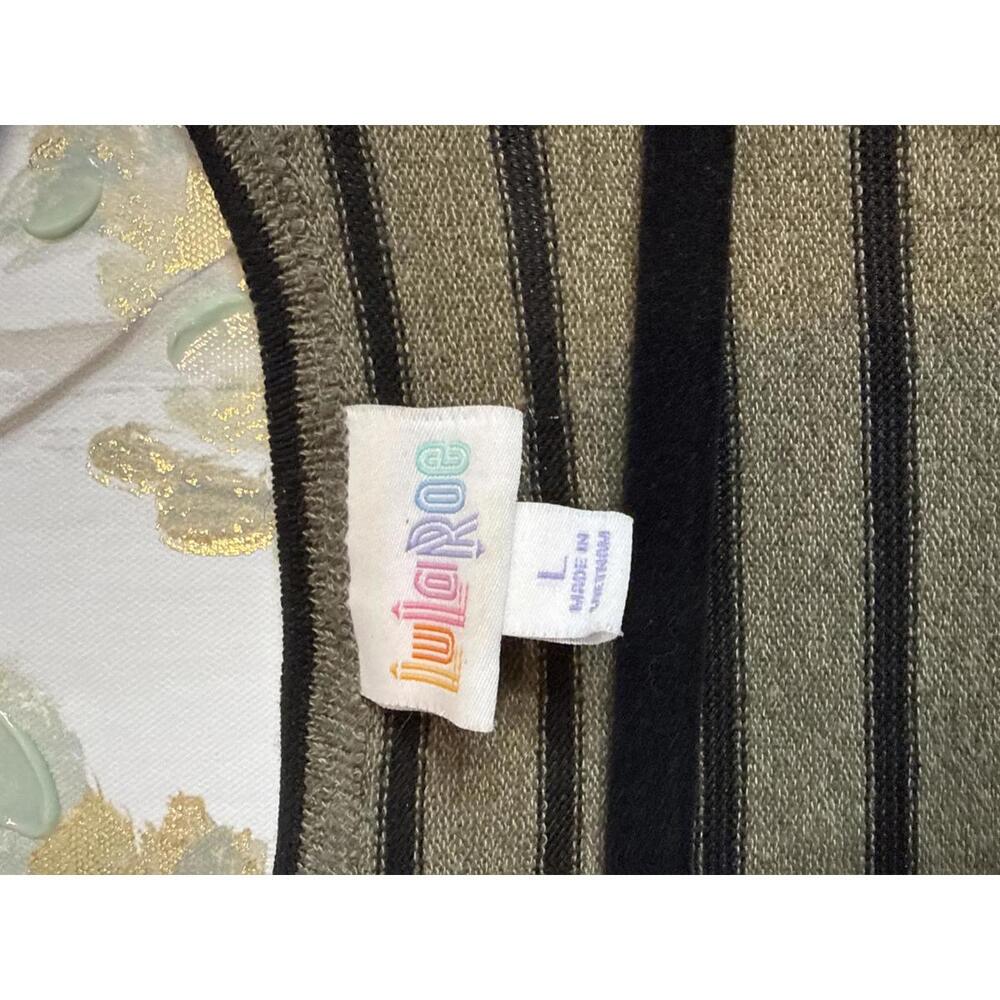 LuLaRoe Sleeveless Striped Long Cardigan Vest Size Large - Picture 2 of 5